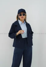 ترنچ کت جلو دکمه کد1004370