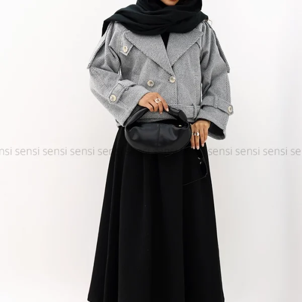 ترنچ کت فوتر راه راه کد1004340