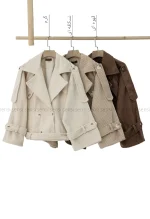 ترنچ کت فوتر راه راه کد1004340