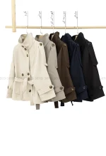 ترنچ کت یقه ایستاده سانتانا @کد1004337