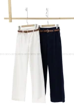 شلوار جین وایدکمربندی@کد1004233
