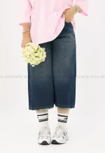 شلوارک جین واید قد 83کد1004210