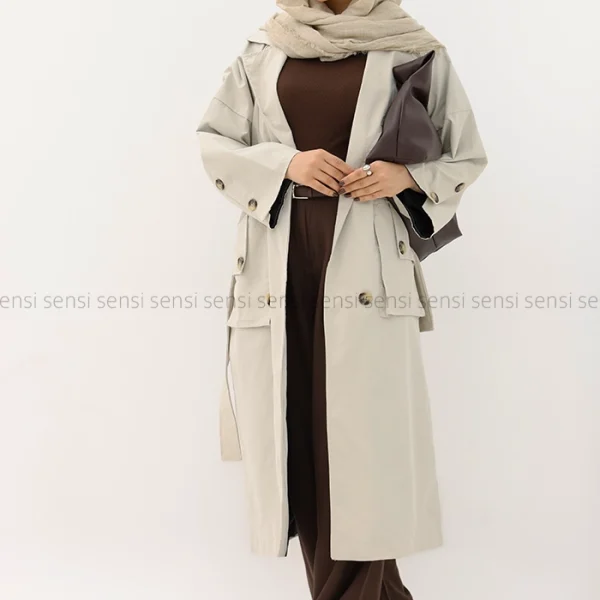 بارانی بلند دوجیب آستر دار@کد1004629