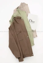 بامبر کتان کج راه جلو زیپ کد1004649