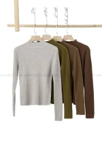 بلوز بافت یقه 5سانت کد1004583