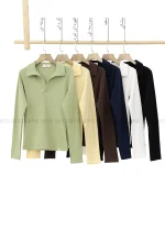 بلوز کبریتی یقه دار کد1004523