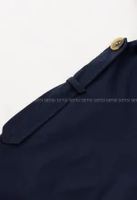 ترنچ کت یقه ایستاده کتان@کد1004635