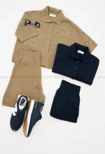 ست بلوز شلوارک بافت کد1004521