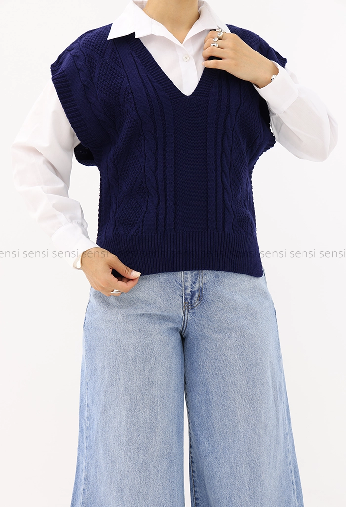 وست بافت طرح لوزی کد1004560