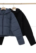 کاپشن کوتاه کتان کج راه کد1004762