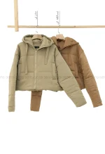 کاپشن کوتاه کتان کج راه کد1004762