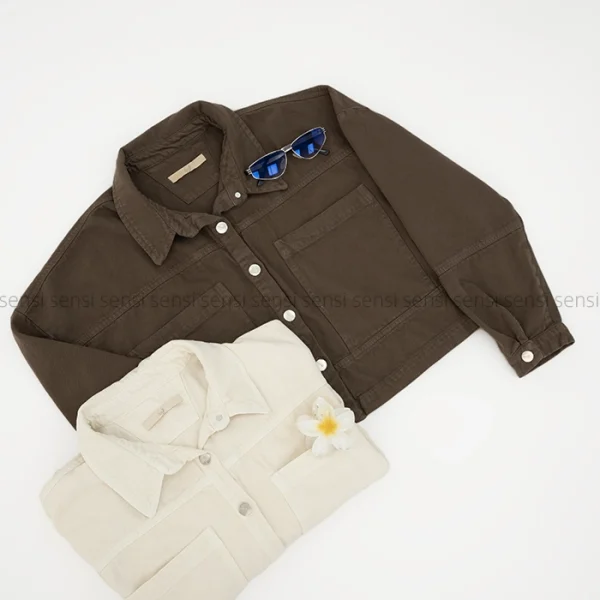 کت کتان کوتاه رنگی کد1004570