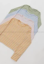 کراپ راه راه یقه گرد کد1004575