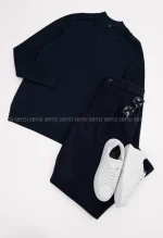 بلوز بافت یقه 5سانت نیم زیپ مردانه کد20000041