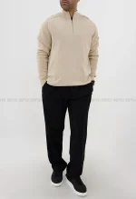 بلوز بافت یقه 5سانت نیم زیپ مردانه کد20000041