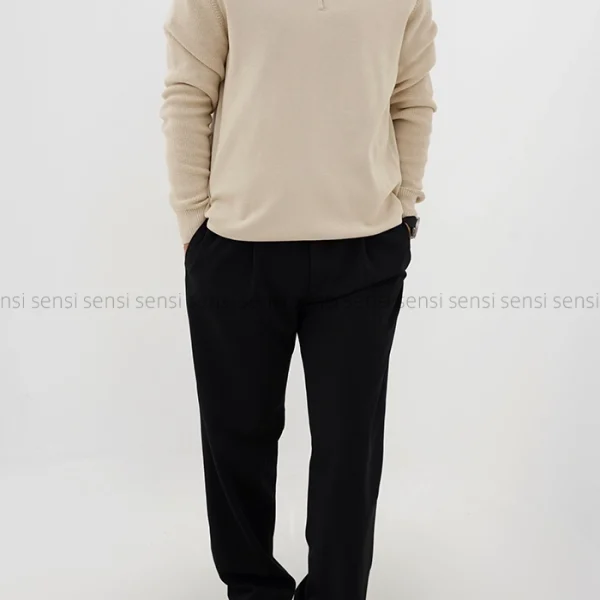 بلوز بافت یقه 5سانت نیم زیپ مردانه کد20000041