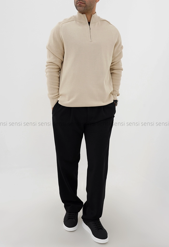 بلوز بافت یقه 5سانت نیم زیپ مردانه کد20000041