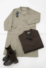 بارانی جلو دکمه آستر دار کد1004809