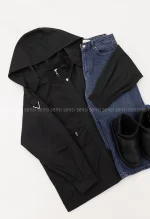 بارانی کتان tc کلاه دار کد1004944