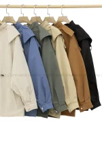 بارانی کتان tc کلاه دار کد1004944