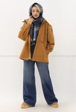 بارانی کتان tc کلاه دار کد1004944