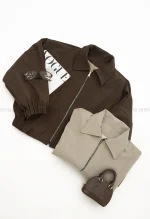 بامبر جلو زیپ سانتانا آستر دار کد1004825