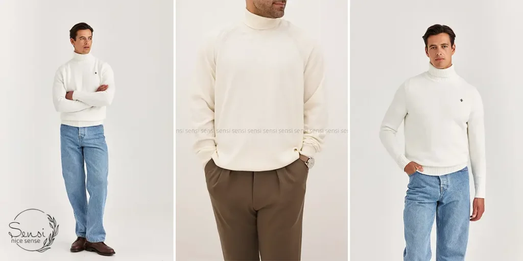 بلوز یقه اسکی مردانه؛ استایل گرم و شیک برای روزهای سرد