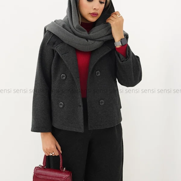 ترنچ کت فوتر یقه ایستاده کد1004826