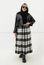 دامن فوتر چهار خونه جلو پیله کد1004839