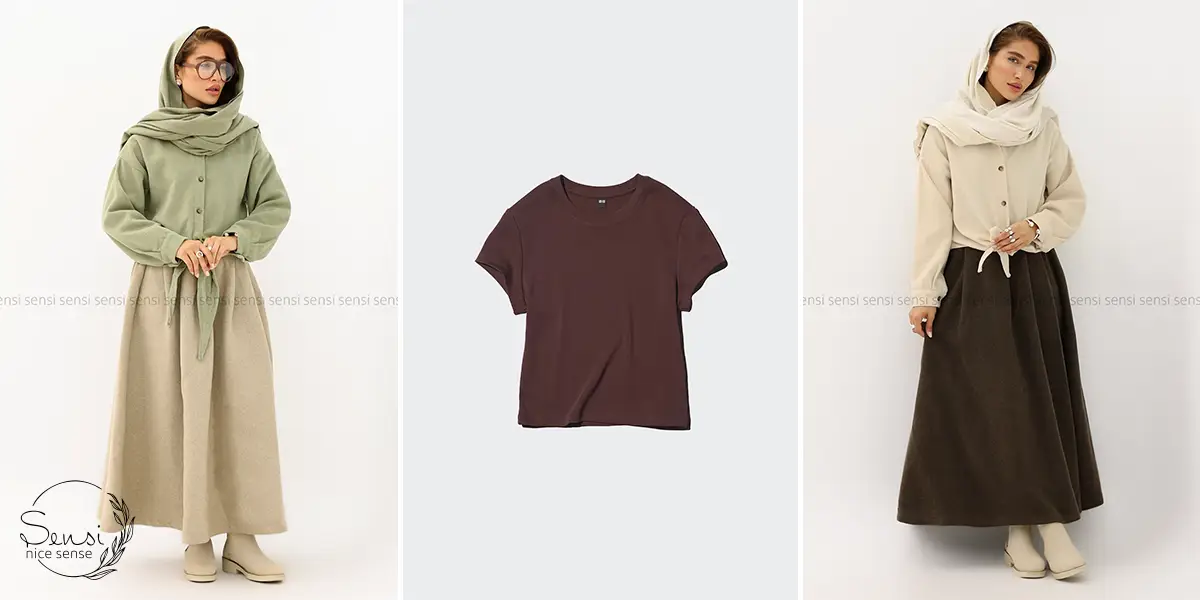 رنگ‌های ترند پاییزه ۱۴۰۴ برای تی‌شرت و شومیز زنانه