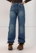 شلوار جین نیم بگ استریت کد1004727شلوار جین نیم بگ استریت کد1004727