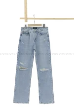 شلوار جین نیم بگ استریت کد1004727