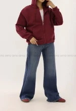 هودی جلو زیپ باکسی کد1004808