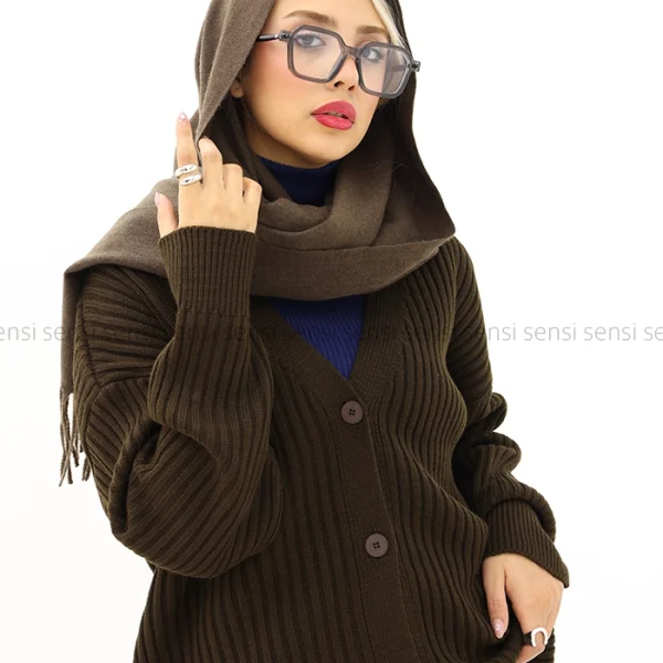 ژاکت بافت یقه 7کد1004533