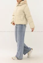 کاپشن وارداتی آستر دار کلاه پوست کد1004857