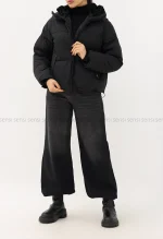 کاپشن وارداتی آستر دار کلاه پوست کد1004857