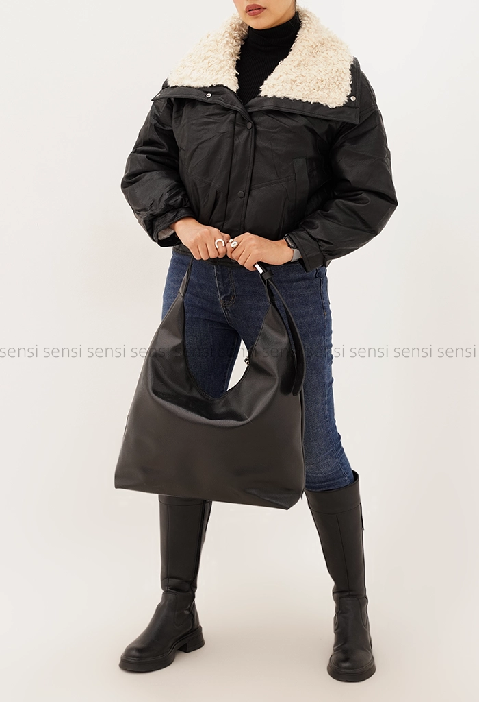 کاپشن چرم وارداتی یقه تدی کد1004847