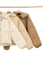 کاپشن کوتاه کتان کج راه کد1004770