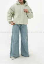 کاپشن کوتاه کتان کج راه کد1004770