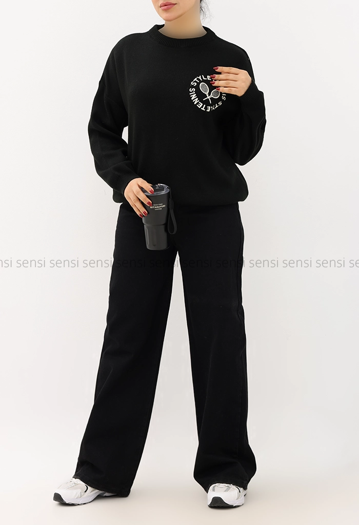 بافت یقه گرد گلدوزی تنیس کد1004903