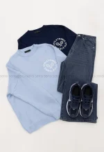 بافت یقه گرد گلدوزی تنیس کد1004903