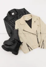 بایکر چرم آستر دار زارا کد1004868