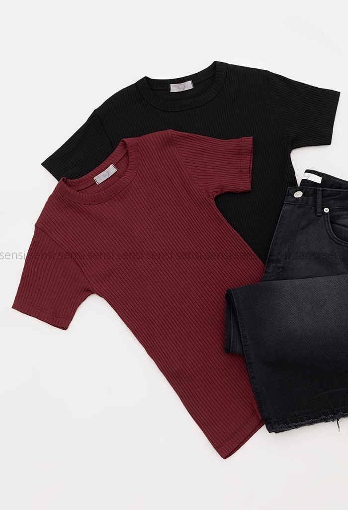 بلوز آستین کوتاه کبریتی کد1005016