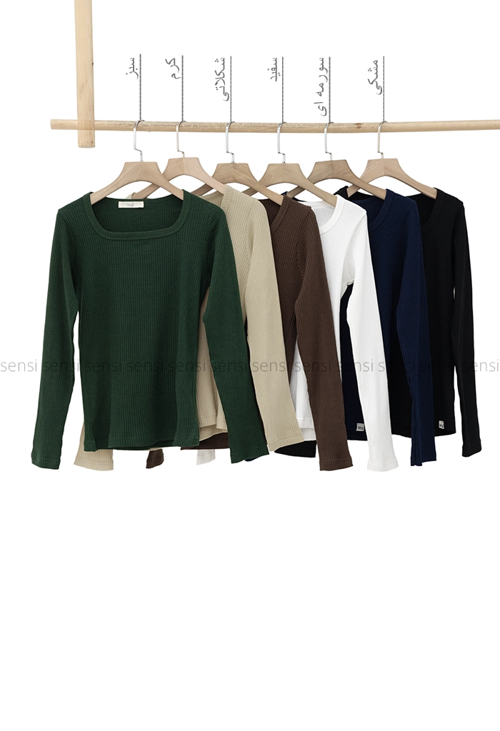 بلوزکبریتی کشی یقه خشتی کد1004979