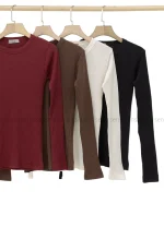 بلوزکبریتی کشی یقه گرد کد1005014