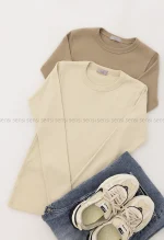 بلوزکبریتی کشی یقه گرد کد1005017