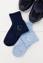 جوراب Smile نیم ساق پنبه کد1004980