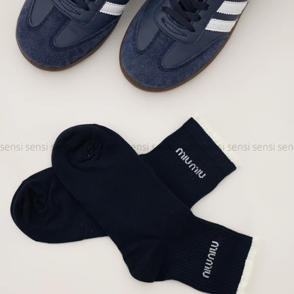 جوراب miu-mui نیم ساق پنبه کد1004990