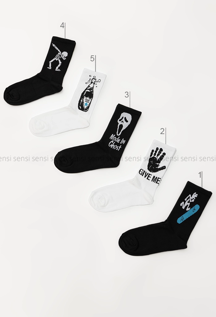 جوراب اسکلت ساق دار پنبه کد1004995