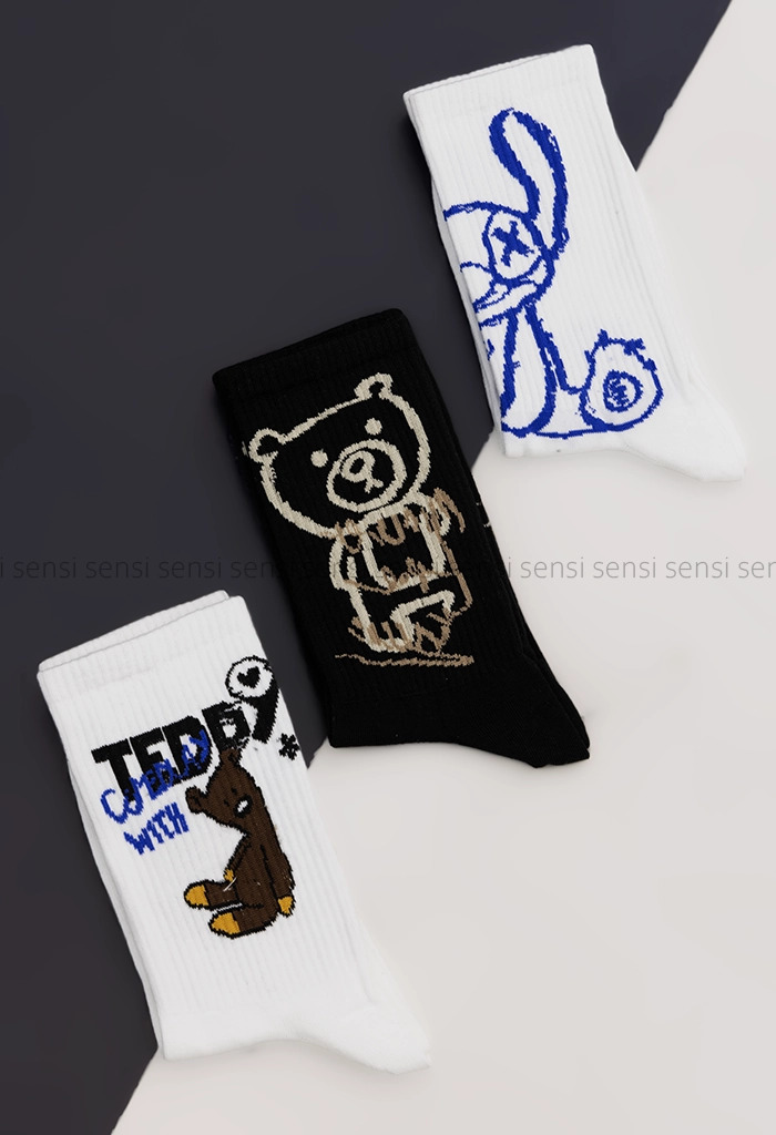 جوراب انگلیسی ساق دار پنبه کد1004996